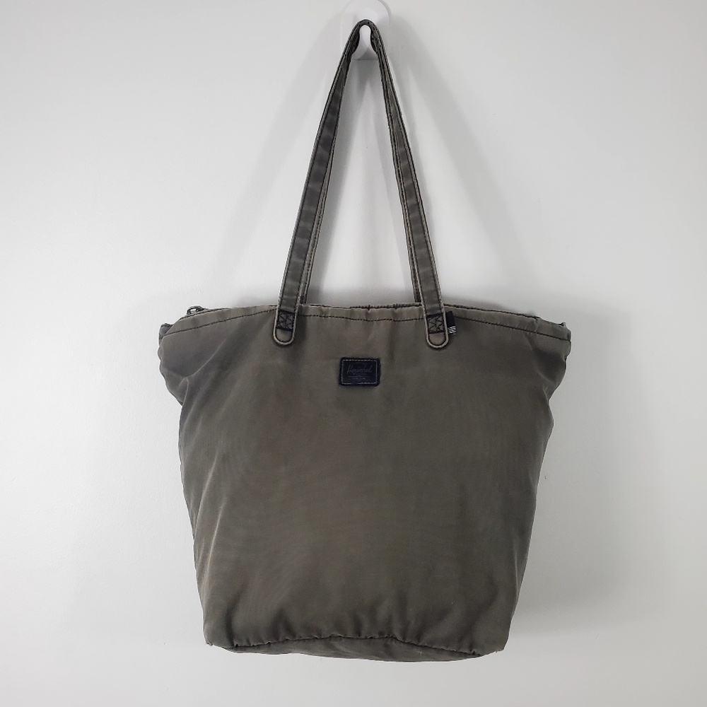 Herschel Gray & Green Tote Bag